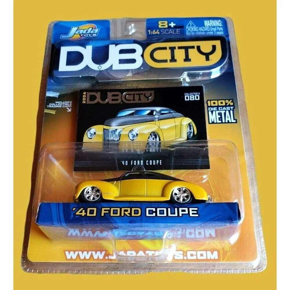 2004 JADA TOYS '40 FORD COUPE DUB CITY Series Yellow & Gray Collector #080 1:64